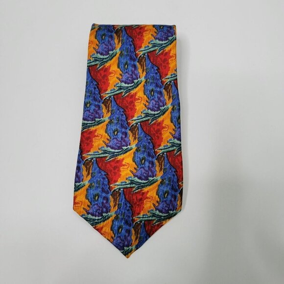 Cocktail Collection 100% Silk Men's Abstract Artsy Festive Tie - Picture 6 of 7
